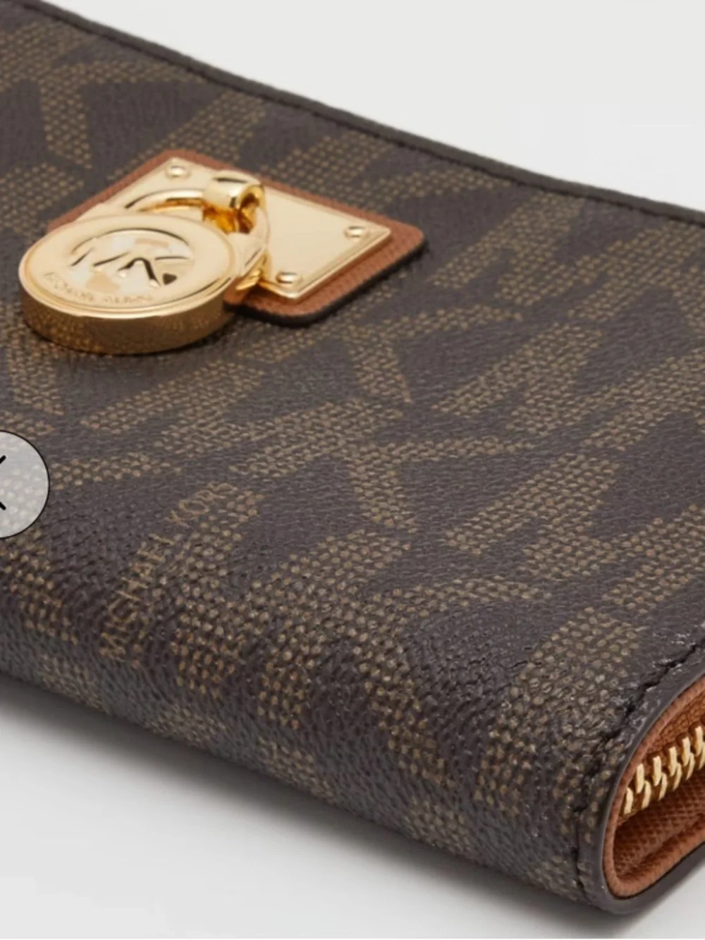 Michael Kors Brown Signature Coated Canvas Zip Around Wallet